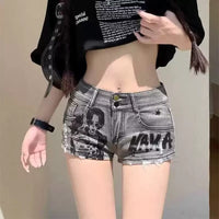 Spicy Girl Denim Shorts American-style Low-rise