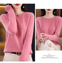 Pure Wool Sweater Crew Neck Pullover Sweater Loose Bottoming Shirt