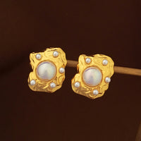 French-style Vintage Asymmetrical Earrings Retro Courtly Style