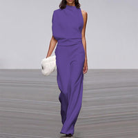 One-shoulder Sleeve Casual Commuter Jumpsuit