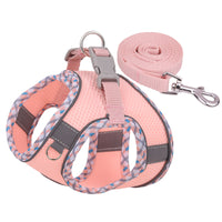 Pet Harness Reflective Plaid Covered Dog Hand Holding Vest Dog Rope