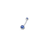 Round Inlaid Zircon Belly Button Umbilical Ring