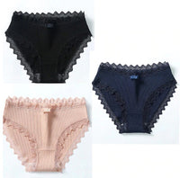 Cotton breathable thin lace briefs