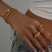 8k Gold Ring Threaded Design Marine-themed Jewelry