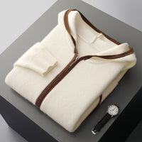 Casual Zip-up Hooded Cashmere Cardigan Sweater