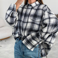 Black And White Plaid Shirt Loose Bandage Dress Women's