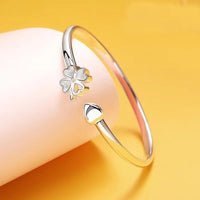 Round Tube Clover Push-pull Bracelet For Women