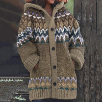 3D Printed Autumn Winter Coat Thickened Hooded Cardigan Sweater
