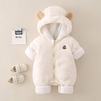 Baby Autumn And Winter Jumpsuit Double-sided Velvet Thermal Cotton-padded Clothes