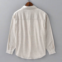Long Linen Sleeves Casual All-matching Cotton Linen Shirt