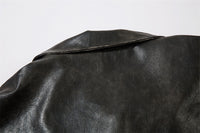 American Street Niche Loose Lapel Patchwork Leather Coat