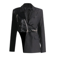 Female Suit Collar Stitching Design Irregular Blazer