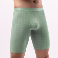 Summer Anti-wear Leg Ice Silk Men's Breathable Running Plus Size Lengthened Thin Mesh Boxer Shorts