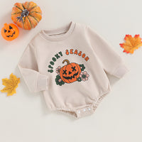 Funny Cute Pumpkin Ghost Graffiti Bag Fart Romper