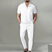 Men's Fashion Personality Solid Color Waffle Lapel Suit