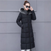 Korean-style Extended Over-the-knee Down Cotton Coat