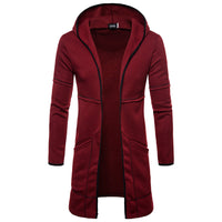 Men's High Street Mid-length Large Pocket Hooded Cardigan
