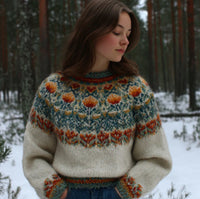 Womens Color Block Loose Fit Fashionable Crew Neck Sweater Top