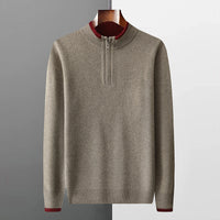 Mens Loose-Fit Half-Zip Turtleneck Thermal Sweater With Extra Padding