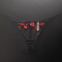 Seamless Panties Low Waist Embroidered Chinese Style White Plum Blossoms