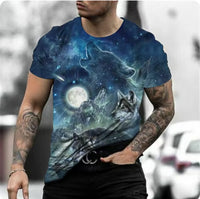 Retro 3D Animal Print Men's Short-sleeved T-shirt