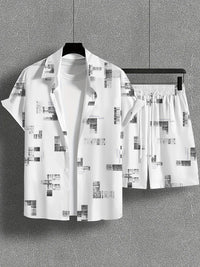 Trendy Wild Printed Men's Simplicity Short Sleeve Shirt Outfit