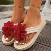 Flower Flip-flops Thick-soled Slippers Casual And Versatile Lightweight Beach Shoes