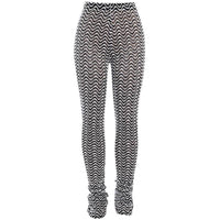 European And American Summer Casual Slim-fit Figure Flattering Hip Lifting Trousers Flow Ripple Hollow Pile Pants