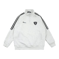 Sports And Leisure Half Zipped Stand Collar Loose Pullover
