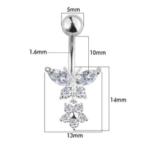 Creative Butterfly Zircon Umbilical Button Umbilical Ring