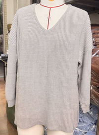 V-neck Loose-fitting Long-sleeve Sweater For Fall And Winter