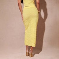 Solid-color Mid-length Sexy Cross-border High-waist Bodycon Skirt