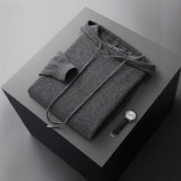 Men's Solid Color Loose Knitted Hooded Long Sleeve Base Sweater