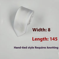 8cm Black Hand-tied Plain Suit Tie