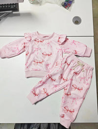 Baby's Cute Butterfly Print Sweater Trousers Suit