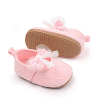 Girls' Cute Bowknot Princess Lace Soft Rubber Sole One-strap Toddler Shoes