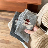 Women's Socks Winter Thickening Wool Socks Cartoon Scarf