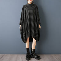 Womens Relaxed, Versatile High-neck Asymmetrical Dress