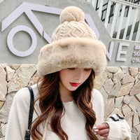 Velvet Thickened Cold And Warm Pure Color Knitted Hat
