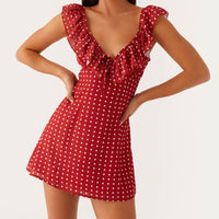 Retro Floral High-Waisted French-Style Dress For Women