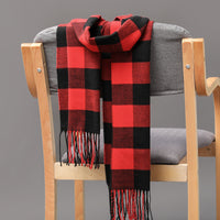 British Plaid Imitation Cashmere Tassels Couple Parent-child Men's Scarf