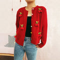 Three-dimensional Decoration Flower Cute Style Knit Casual Valentine's Day Sweater