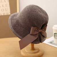 Womens Japanese-style Versatile Bow-knot Fisherman Hat For Fall And Winter