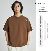 Raglan Stitching Embroidered T-shirt Loose Casual