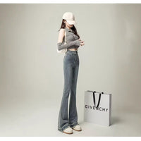 Retro Light Color Slightly Flared Jeans