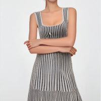 Color-block Striped Sleeveless Dress For Women