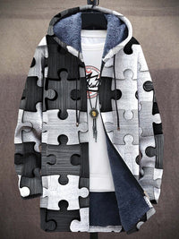 Hooded Cardigan Cotton Jacket Gray