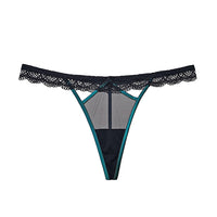 Ladies Nylon Low Waist Hot Lace Trim Thong