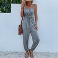 Casual Solid Color Women's Waist Suspender Jumpsuit
