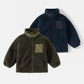 Thickened Coat Baby Fleece Stand Collar Stitching Top